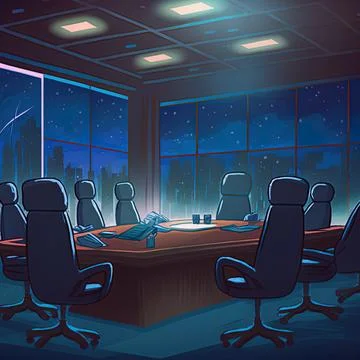 Conference room for business meetings at night Stock Illustration