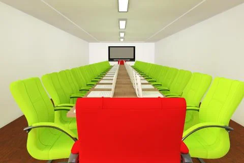 Conference room with empty chairs Illustration
