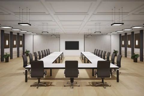 Conference room interior 3d Stock Illustration