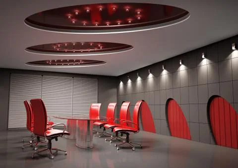 Conference room interior 3d Stock Illustration