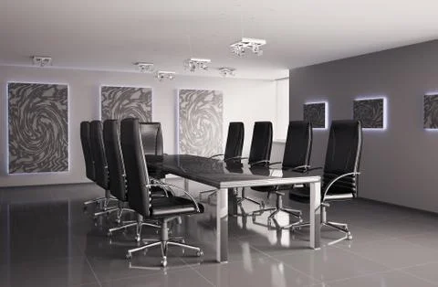 Conference room interior 3d Stock Illustration