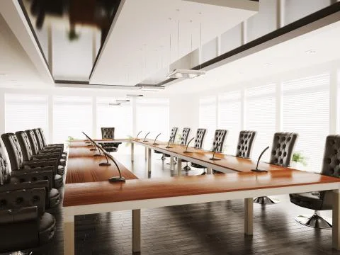 Conference room interior 3d render Stock Illustration