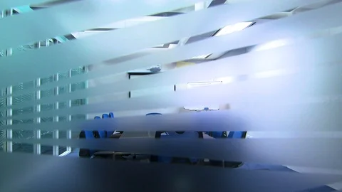 Conference room through window 01 Stock Footage 89567318