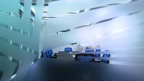 Conference room through window 02 Stock Footage 89567333