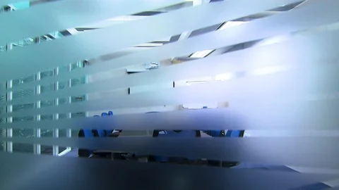 Conference room through window 03 Stock Footage 89567360