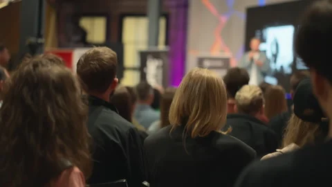 In conference space, groups of innovative young adults collaborate, they share Stock Footage 266887521