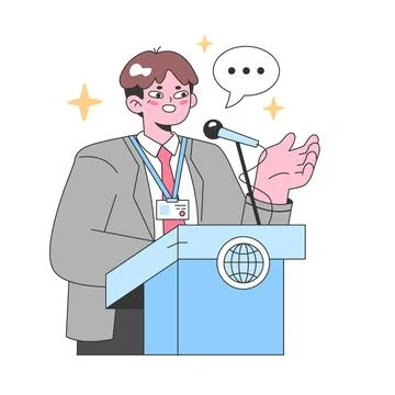 Conference speaker concept. Flat vector illustration イラスト素材