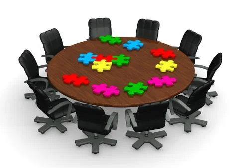 Conference tabel puzzles Stock Illustration