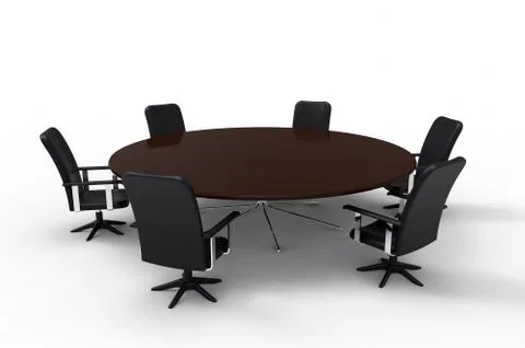 Conference table, 3D rendering Stock Illustration