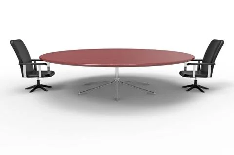 Conference table, 3D rendering Stock Illustration