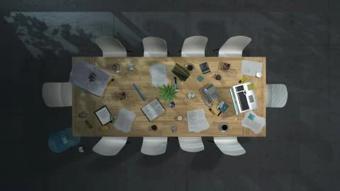 Conference table evening Illustrazione stock