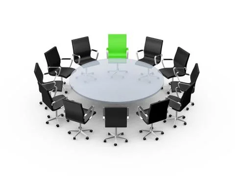 Conference table with leadership Stock Illustration