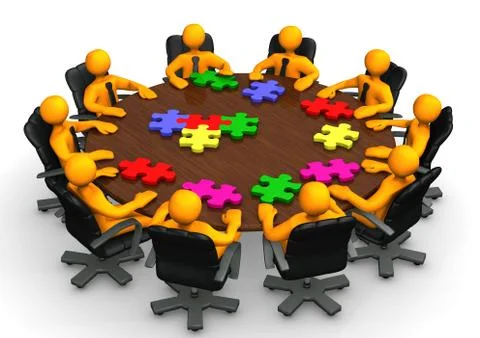 Conference table teamwork Stock Illustration
