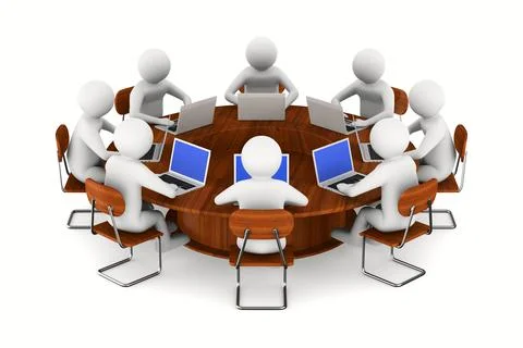 Conference table on white background. Isolated 3D illustration Stock Illustration