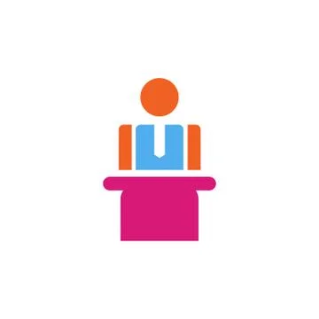 Conference vector icon design template Stock Illustration