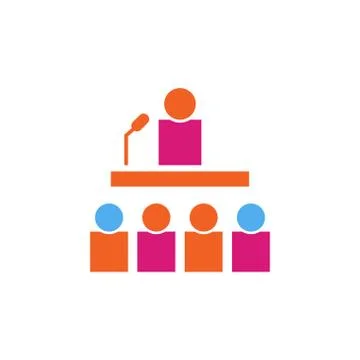 Conference vector icon design template Stock Illustration