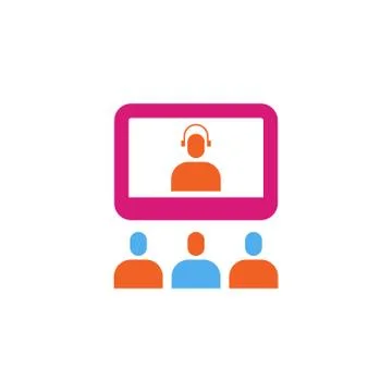 Conference vector icon design template Stock Illustration