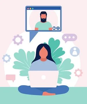 Conference video call Stock Illustration