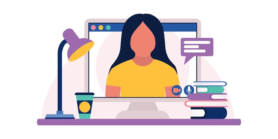Conference video call Stock Illustration