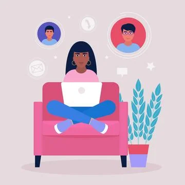 Conference video call Stock Illustration