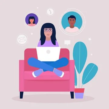 Conference video call Stock Illustration
