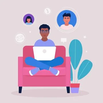 Conference video call Stock Illustration