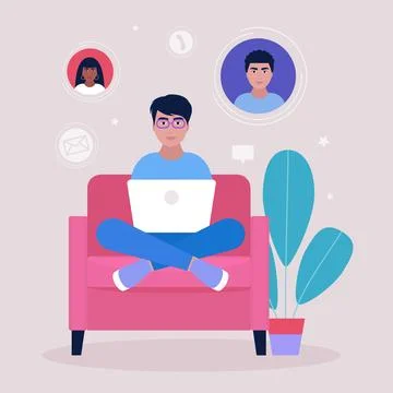 Conference video call Stock Illustration
