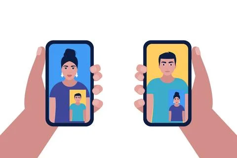 Conference video call Stock Illustration