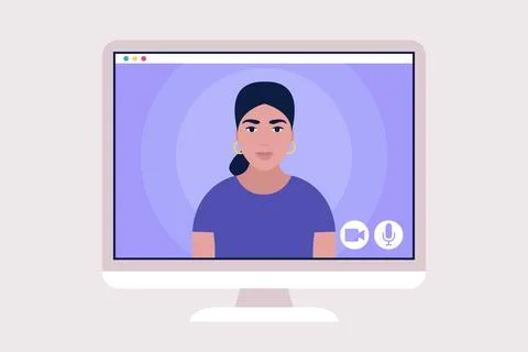 Conference video call Stock Illustration