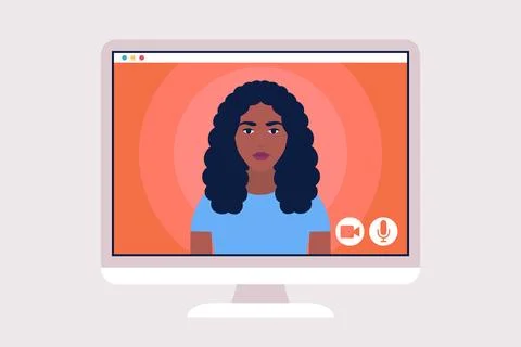 Conference video call Stock Illustration