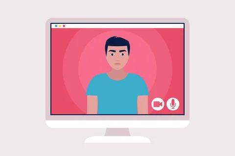 Conference video call 스톡 일러스트