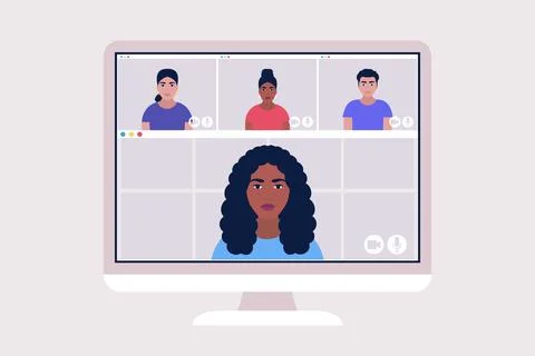 Conference video call Stock Illustration