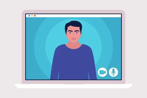 Conference video call Stock Illustration