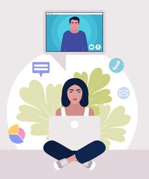 Conference video call Stock Illustration