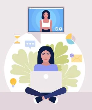 Conference video call Stock Illustration