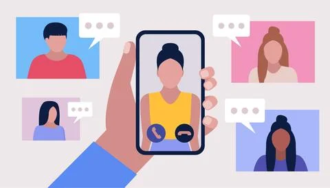 Conference video call Stock Illustration