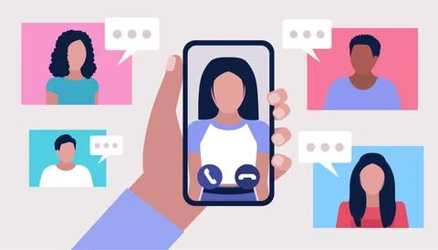 Conference video call Stock Illustration