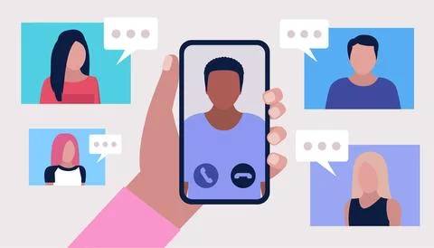 Conference video call Stock Illustration