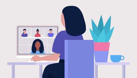 Conference video call Stock Illustration