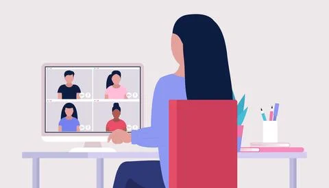 Conference video call Stock Illustration