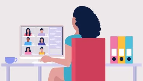 Conference video call Stock Illustration