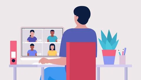 Conference video call Stock Illustration