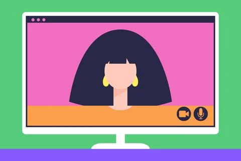 Conference video call Stock Illustration