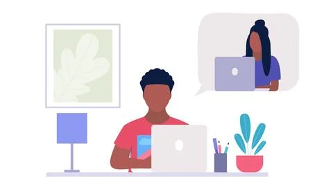 Conference video call Stock Illustration