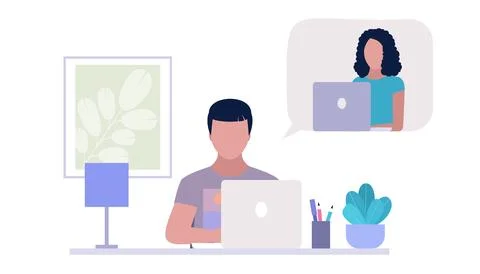 Conference video call Stock Illustration
