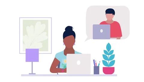 Conference video call Stock Illustration
