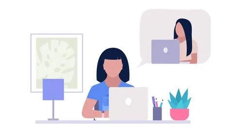 Conference video call Stock Illustration
