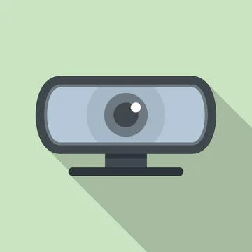 Conference web camera icon flat . Video camcorder Stock Illustration