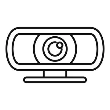 Conference web camera icon outline . Video camcorder Stock Illustration