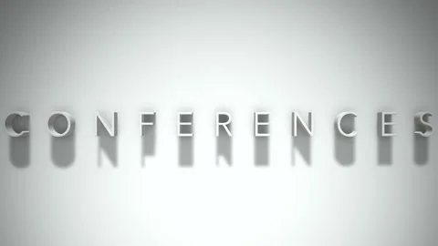 Conferences 3D title animation with shadows on a white background Stock Footage 296523117